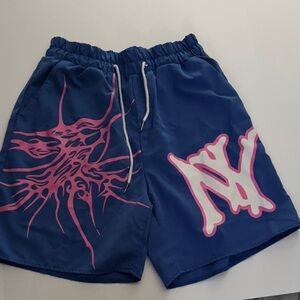 Blue and Pink Graphic Shorts